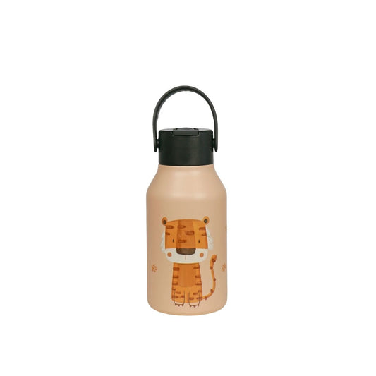 Botella Termo Acero inox Runbott Mii tigre 35cl Gracias a su recubrimiento interior cerámico, mantiene el sabor original de las bebidas sin olores ni transferencias. Su aislamiento de doble pared mantiene los líquidos fríos hasta 24 horas y calientes hasta 12, ideal para cualquier estación del año.
