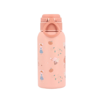 la Botella de Acero Térmica Mouse Fairies (Cenicienta) de 500ml. Esta botella térmica infantil es la compañera ideal para el colegio, excursiones o tardes de parque, gracias a su resistencia y gran capacidad. Su diseño sin pajita facilita una limpieza rápida y profunda, asegurando la máxima higiene diaria.