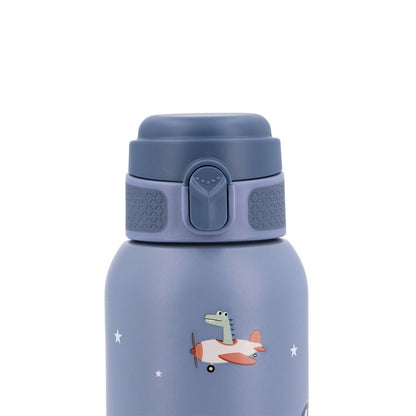 Consigue la botella de acero térmica Planes (Aviones) de 500ml en www.manodesantaoficial.es. Botella térmica infantil de acero inoxidable, hermética y resistente para el colegio y excursiones.