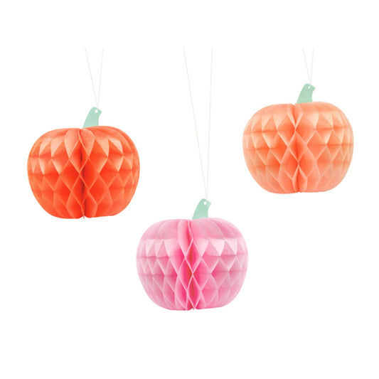 🎃 Calabazas Decorativas Honeycomb – Pack 3 uds.
Altura aproximada: 24 cm
Contenido: 3 piezas (1 de cada color)
Material: Papel nido de abeja