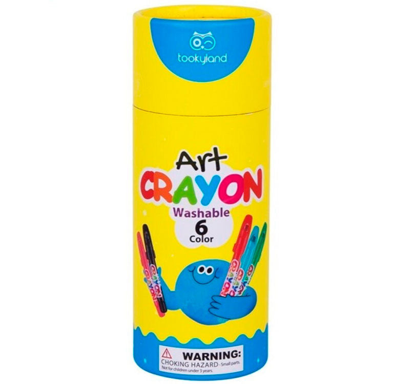 6 crayones en colores brillantes y vibrantes, para que los niños den rienda suelta a su imaginación en el dibujo, colorear, garabatear, ¡hasta pintarse la cara! caja carton