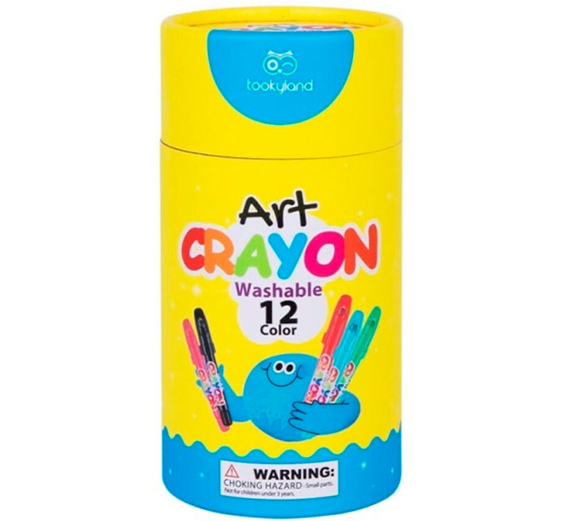 12 crayones en colores brillantes y vibrantes, para que los niños den rienda suelta a su imaginación en el dibujo, colorear, garabatear, ¡hasta pintarse la cara! tubo