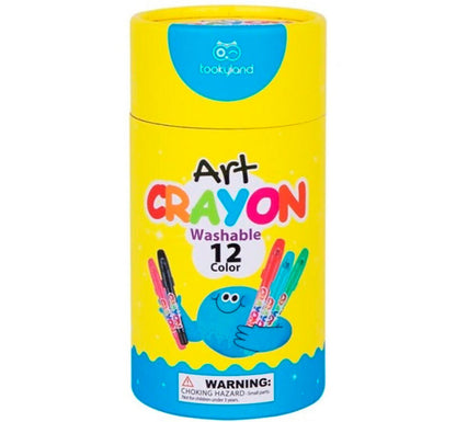 12 crayones en colores brillantes y vibrantes, para que los niños den rienda suelta a su imaginación en el dibujo, colorear, garabatear, ¡hasta pintarse la cara! tubo