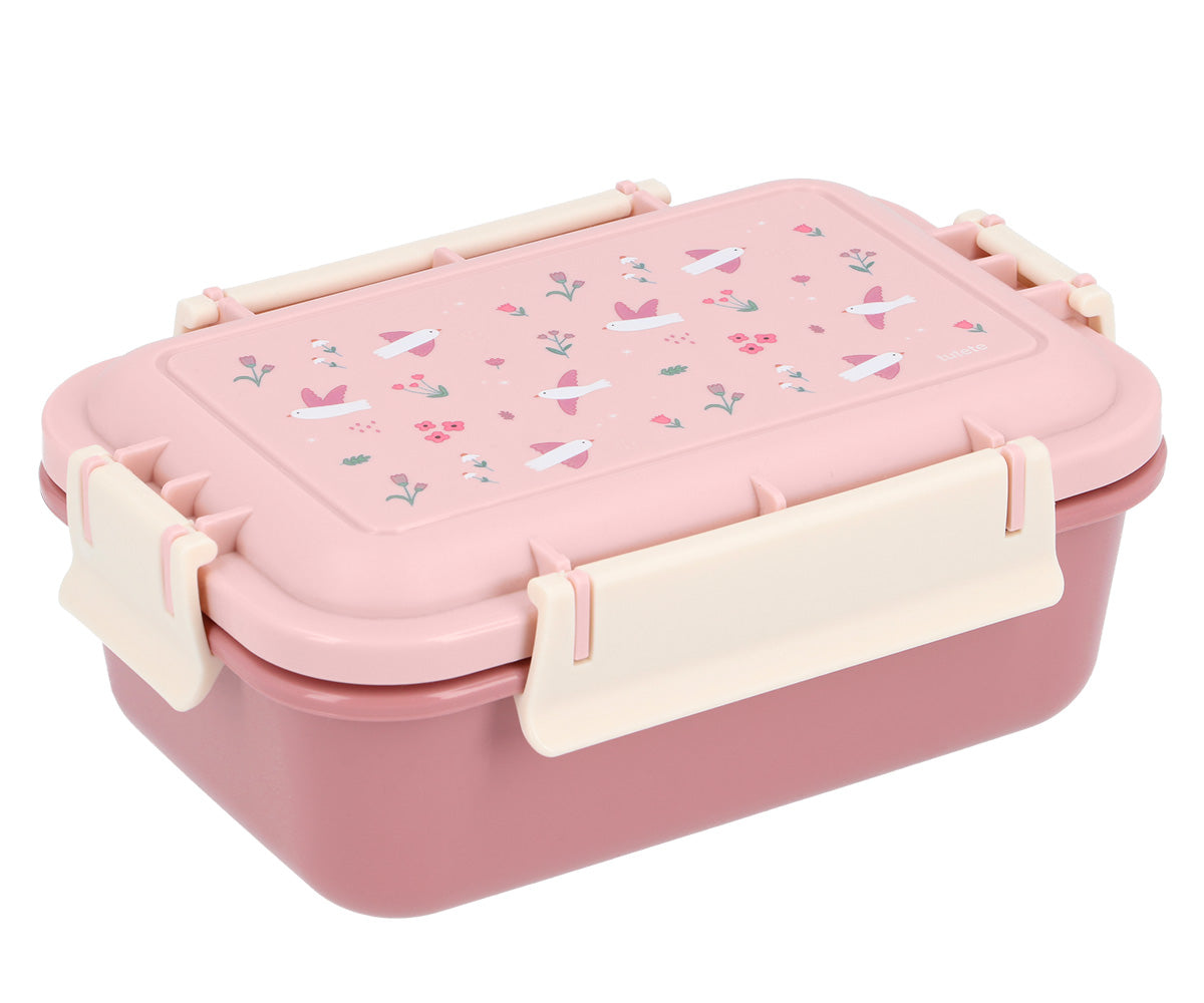  Caja de Almuerzo Bento Blossom Birds (Pájaros) de Tutete es la solución perfecta para organizar el menú diario de los más pequeños. Gracias a su capacidad de 500ml y su cajita interior extraíble, podrás separar los alimentos de forma cómoda, manteniendo la comida fresca y apetitosa. 
