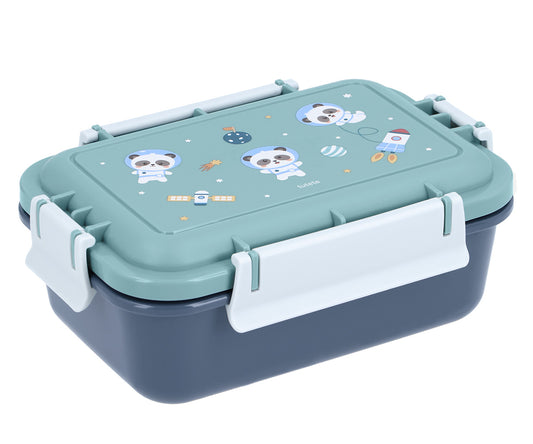 Caja de Almuerzo Bento Pandas in Space de Tutete es la solución perfecta para organizar el menú diario de los más pequeños. Gracias a su capacidad de 500ml y su cajita interior extraíble, podrás separar los alimentos de forma cómoda, manteniendo la comida fresca y apetitosa