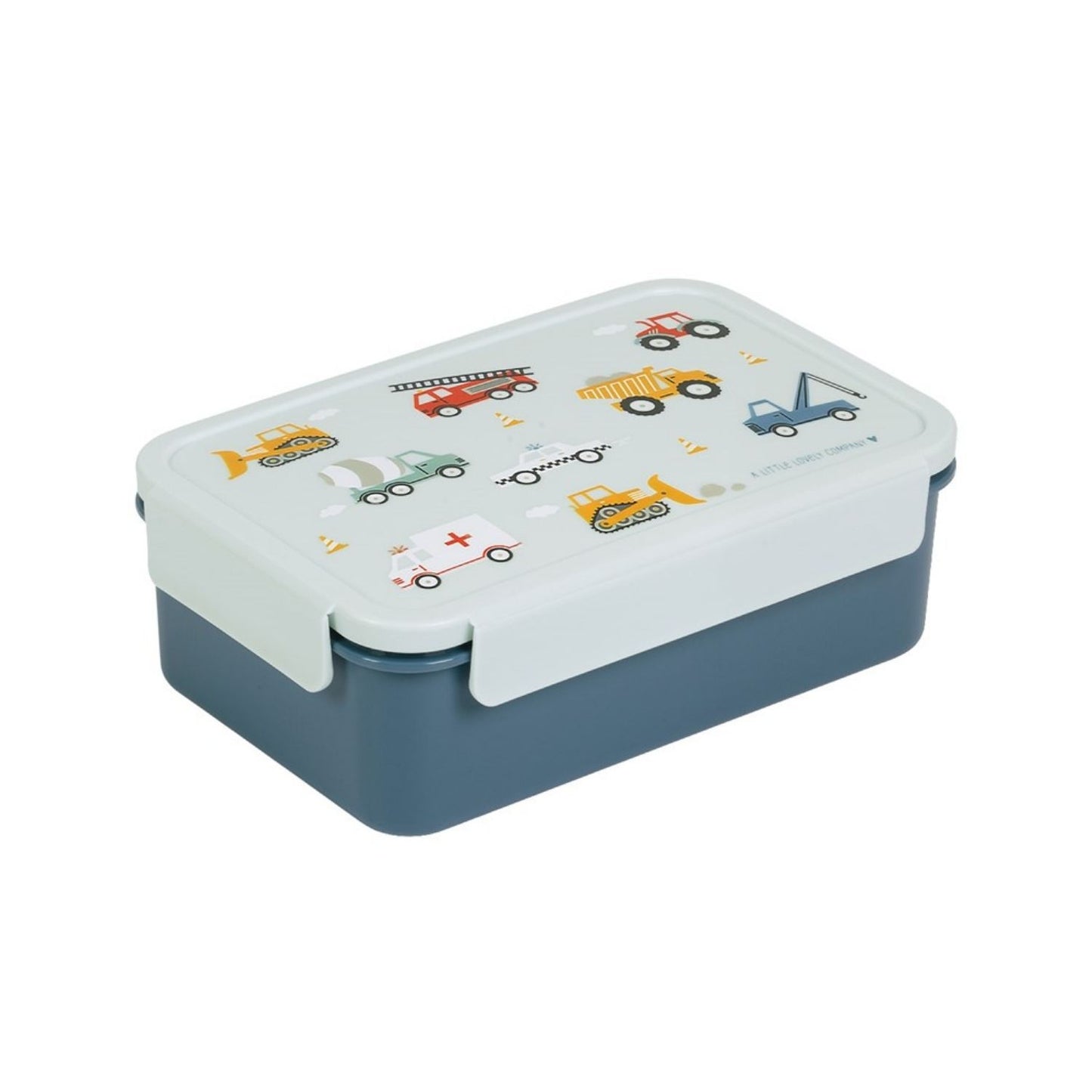 caja de almuerzo Bento Coches de A Little Lovely Company! Diseñada con un alegre estampado de la selva, es la opción ideal para llevar la comida del peque al cole, a la guardería o de excursión. Gracias a su bandeja extraíble de dos compartimentos y a su cierre hermético