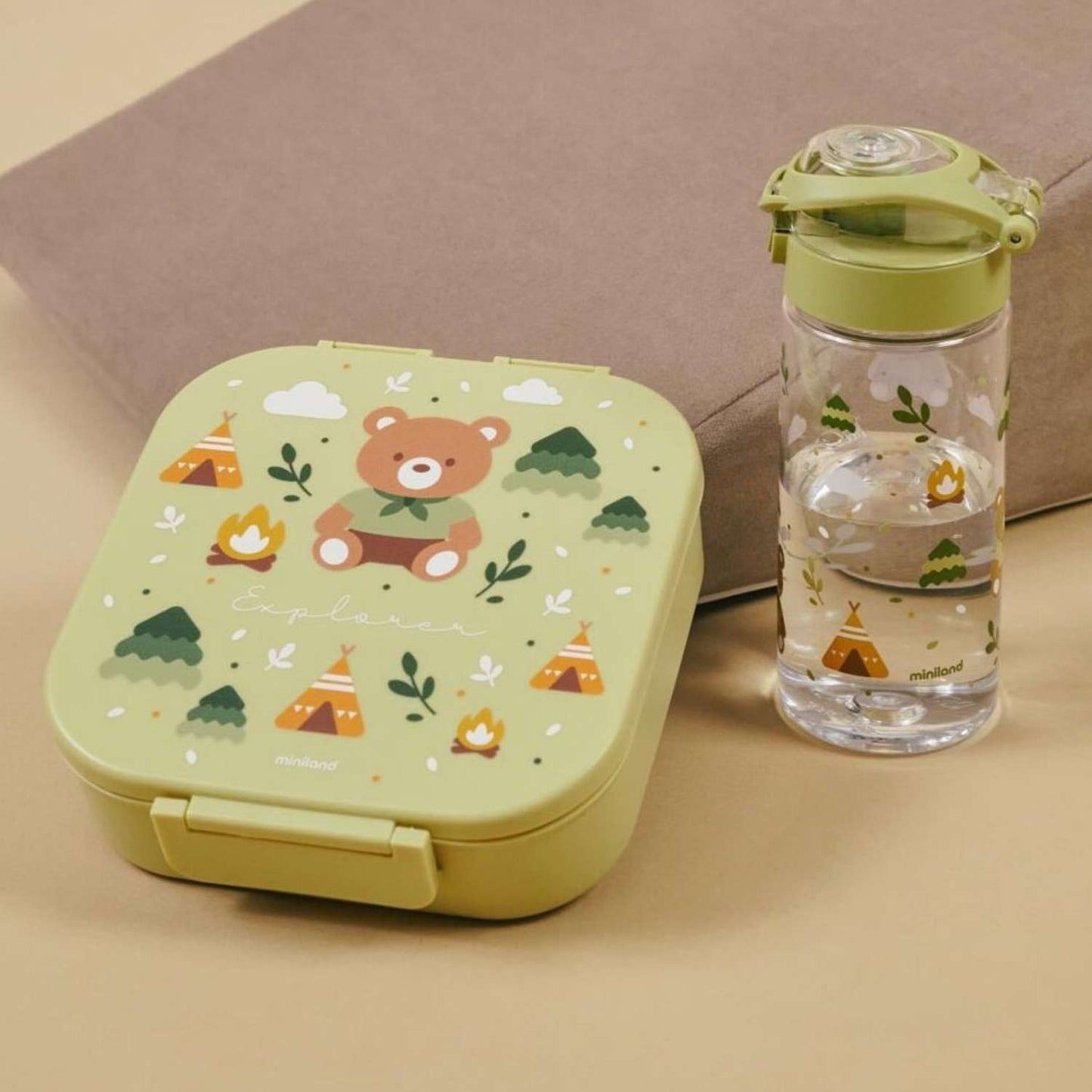 Fiambrera grande Lunchbox Explorer Miniland (1200 ml). Con 4 compartimentos herméticos, libre de BPA y apta para lavavajillas. ¡Ideal para la comida del cole!