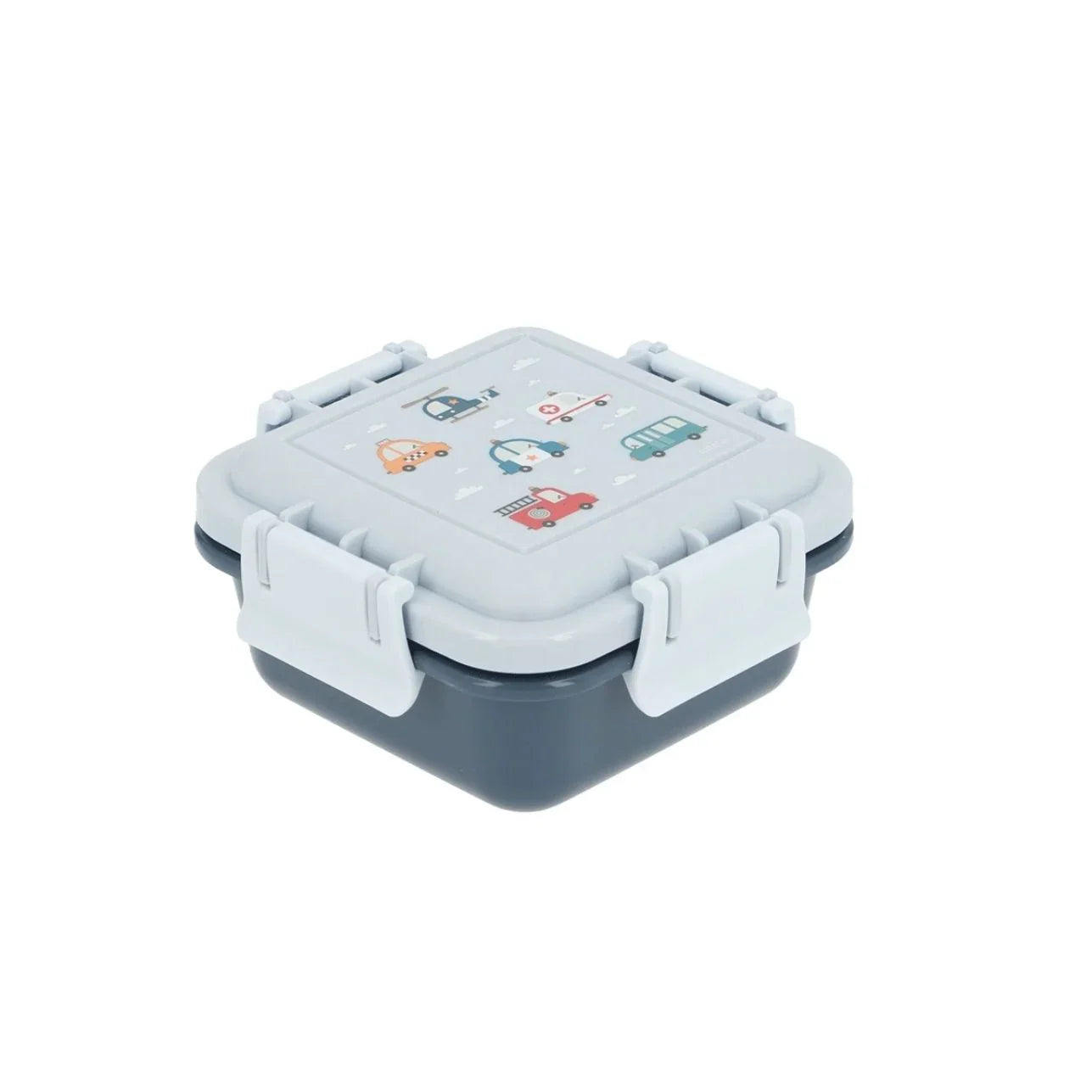 La Cajita Almuerzo infantil City cars es perfecta para ti! Esta caja cuenta con una sorprendente ilustración de coches muy molones en la tapa y tiene capacidad suficiente para snacks, frutas o tentempiés saludables