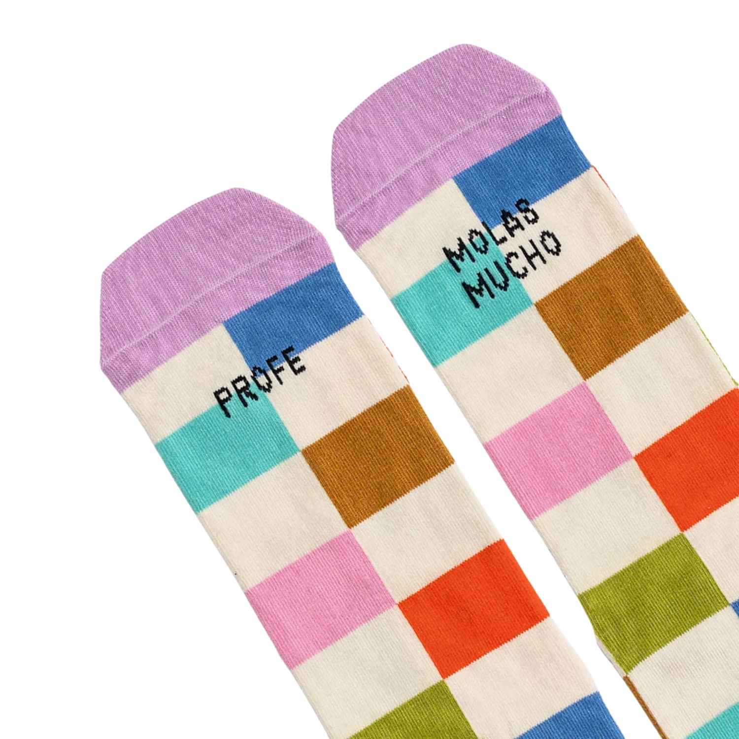 Calcetines "Profe, molas mucho" (Talla 36-41). Un regalo original y divertido fabricado en España con algodón de alta calidad y certificado OEKO-TEX®. ¡Sorprende a tu profe en www.manodesantaoficial.es!