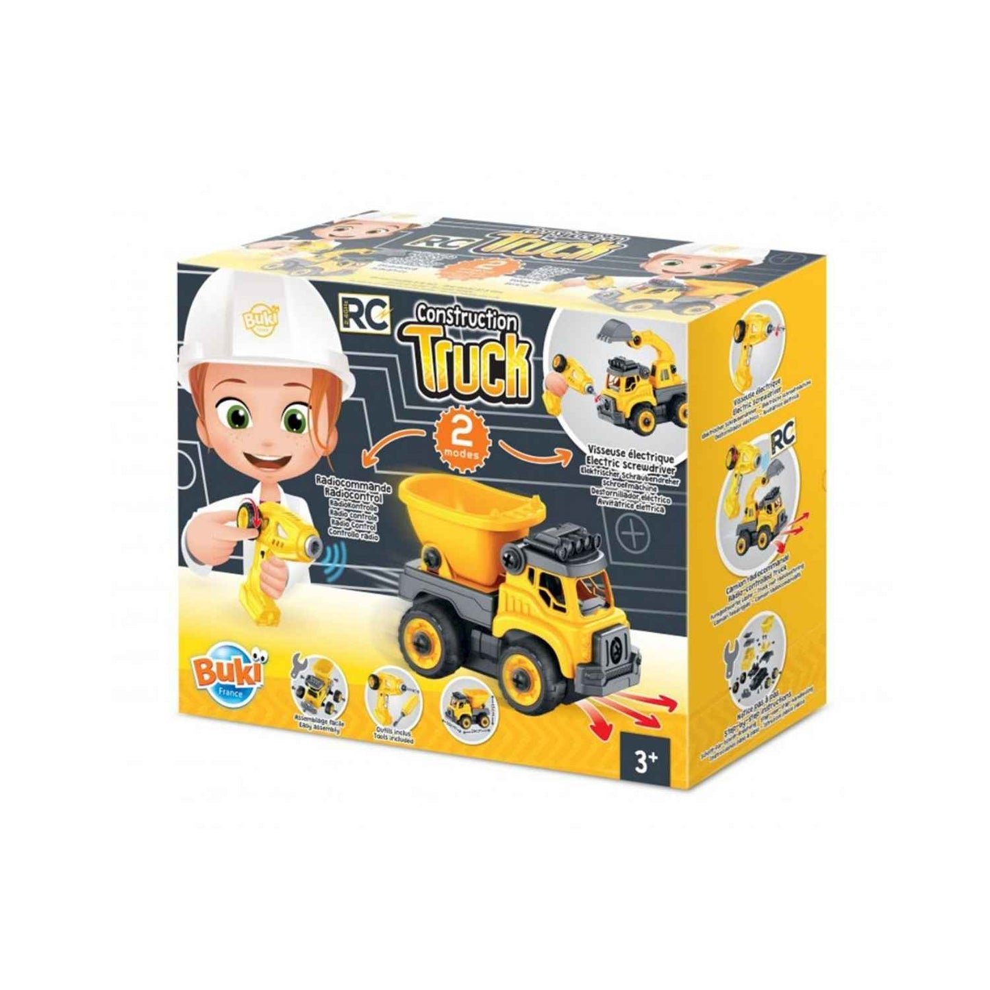  Camión de Construcción Teledirigido Buki (2 en 1)

El&nbsp;Camión de Construcción Buki es un kit de montaje que se convierte en un juguete teledirigido. Usa el destornillador incluido para construir dos modelos y, después, ¡transfórmalo en el mando a distancia! 