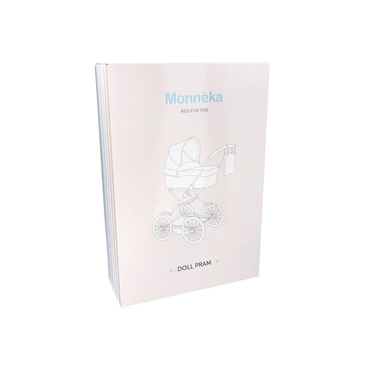 Cochecito para muñecas personalizable con bordado. Incluye bolsa canastilla, colchón y manillar acolchado a 80 cm. Lavable y pleg