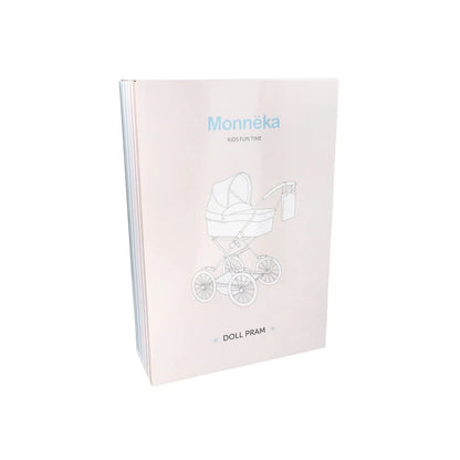 Cochecito para muñecas personalizable con bordado. Incluye bolsa canastilla, colchón y manillar acolchado a 80 cm. Lavable y pleg