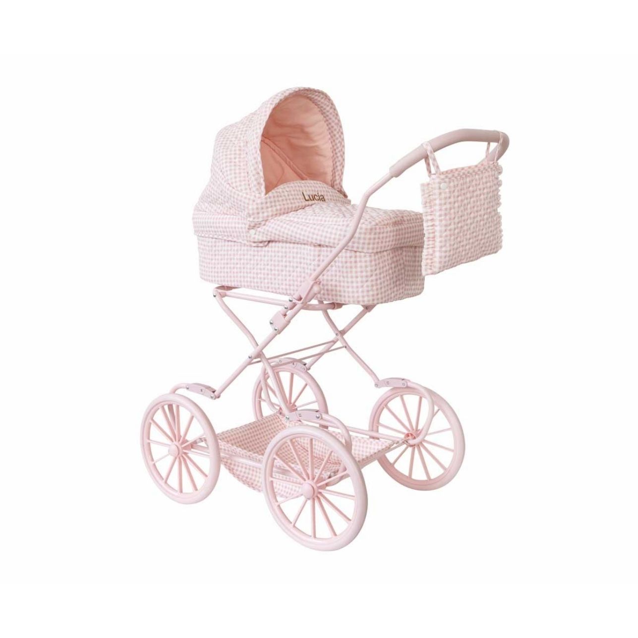 Carrito para Muñecas Vintage Vichy – Monnëka 🧺

Edad recomendada: A partir de 3 años
Dimensiones: 77 x 42 x 90 cm
Capazo: 52 x 23,5 cm
Altura del manillar: 80 cm
Incluye: 1 carrito con capazo plegable