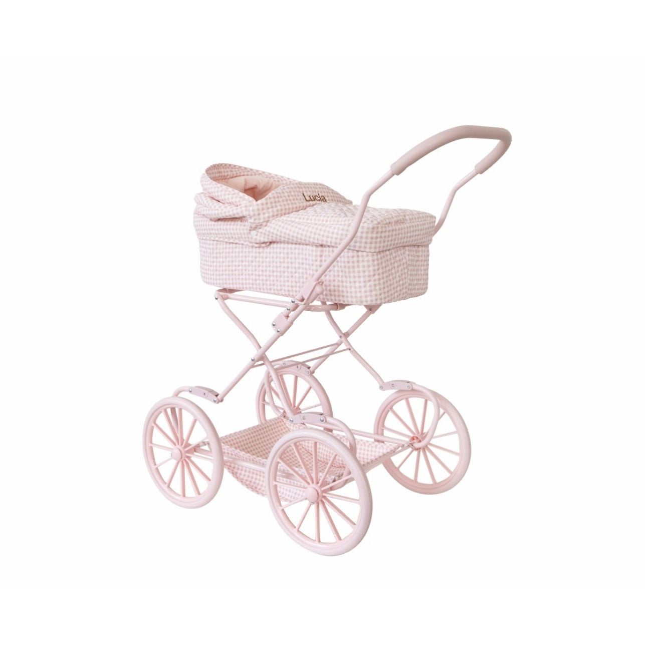 Carrito para Muñecas Vintage Vichy – Monnëka 🧺

Edad recomendada: A partir de 3 años
Dimensiones: 77 x 42 x 90 cm
Capazo: 52 x 23,5 cm
Altura del manillar: 80 cm
Incluye: 1 carrito con capazo plegable