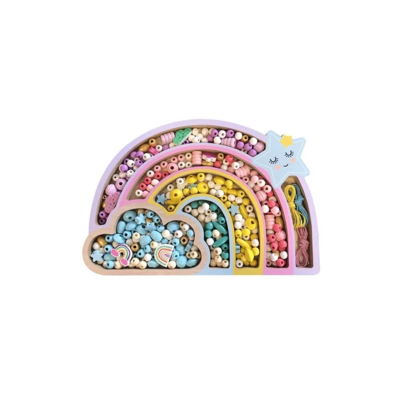 Cofre de Madera con Perlas – Arcoiris&nbsp; – Sycomore
Edad recomendada: A partir de 4 años
Dimensiones: &nbsp;22,5 x 15 x 2 cm
Piezas: 400 perlas + 5 metros de hilo + bolsita de tela