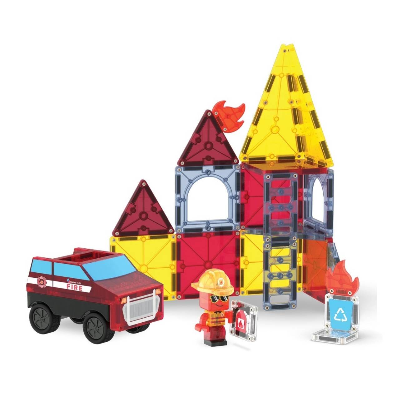 🔴 Magna-Tiles® Fire Rescue Set | Set de Bomberos – 27 piezas

🚒 ¡Convierte cada juego en una misión de rescate!
🧲 27 piezas magnéticas con forma de figuras, fuego, ventanas, escaleras y más
👨🚒 Incluye figura de jefe de bomberos y vehículo con sistema de retroceso
🧠 Fomenta habilidades motoras, pensamiento lógico y juego simbólico
🌱 Plástico de grado alimentario, sin BPA, ftalatos ni látex