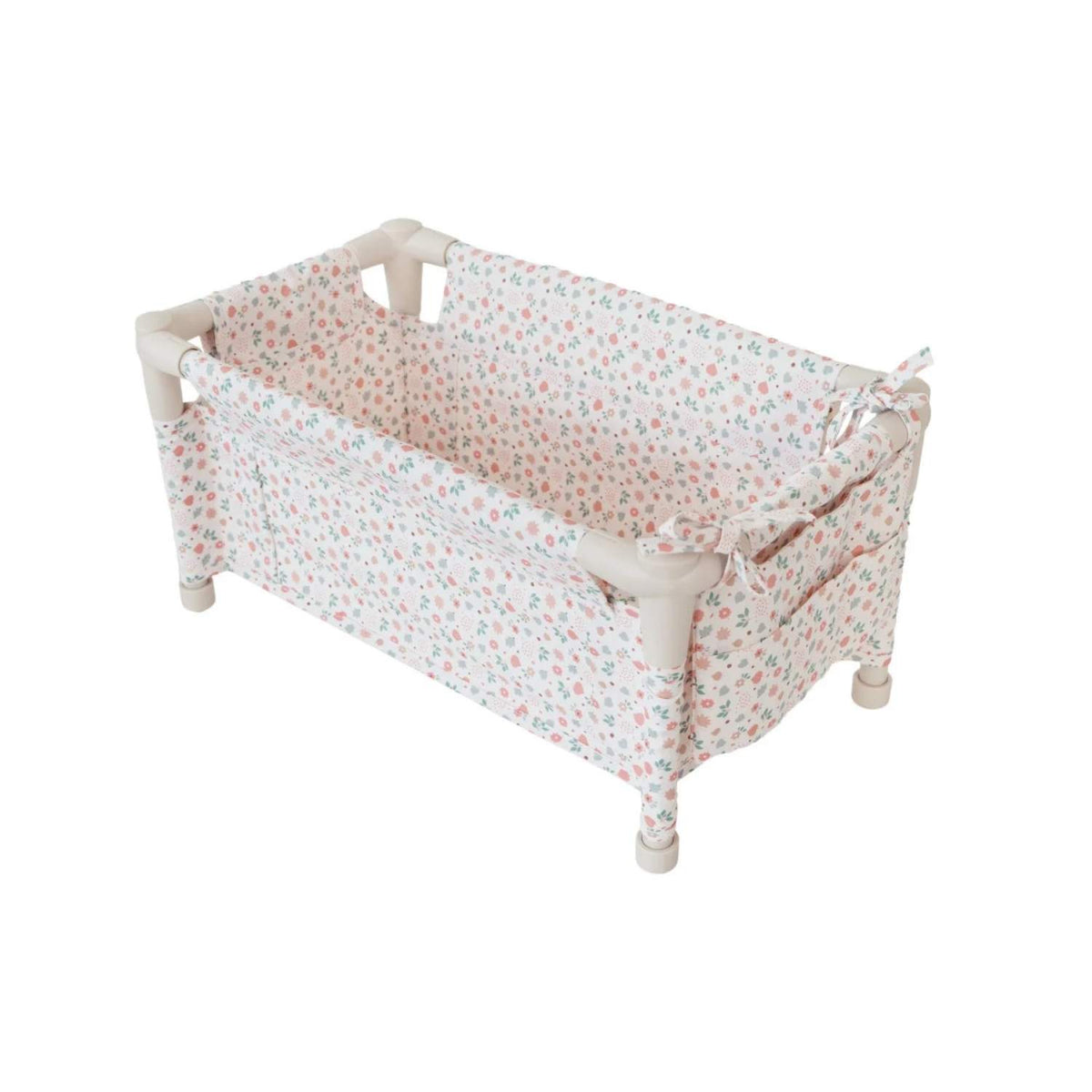 Cuna de viaje desmontable para muñecas Monnëka. Ligera, desenfundable, con almohada y bolsa de transporte. Cumple normativa EN71 y marcado CE. ¡Cómprala ya!