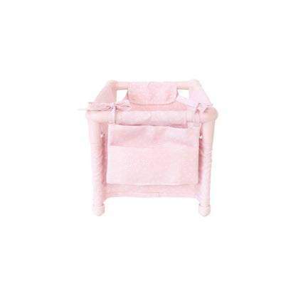 Cuna de viaje desmontable para muñecas Monnëka. Ligera, desenfundable, con almohada y bolsa de transporte. Cumple normativa EN71 y marcado CE. ¡Cómprala ya!
