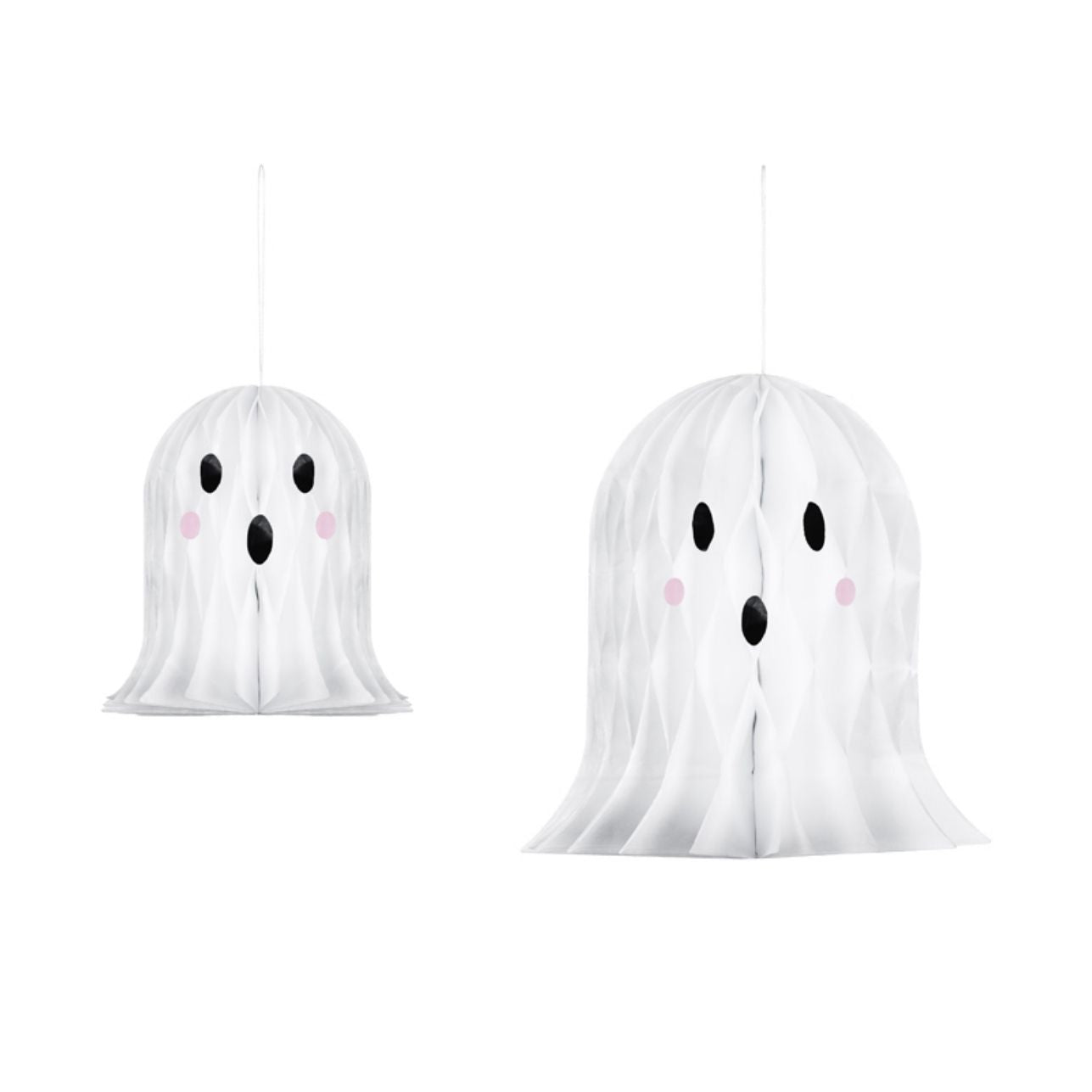 Decoración Fantasma de Papel – Blanco (20 y 30 cm)
Incluye: 2 figuras de fantasmas de papel (1 de 20 cm y 1 de 30 cm aprox.)
Color: Blanco
Montaje: Con clip (fácil de montar y desmontar)
Producto reutilizable
