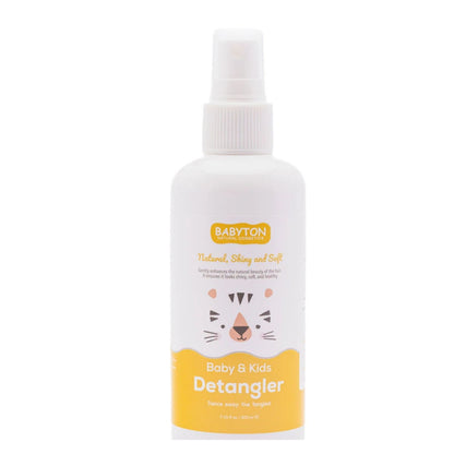 Spray desenredante natural Babyton de 200ml con aloe vera y lavanda. Facilita el peinado sin tirones y aporta brillo. Cuidado vegano y seguro en www.manodesantaoficial.es.