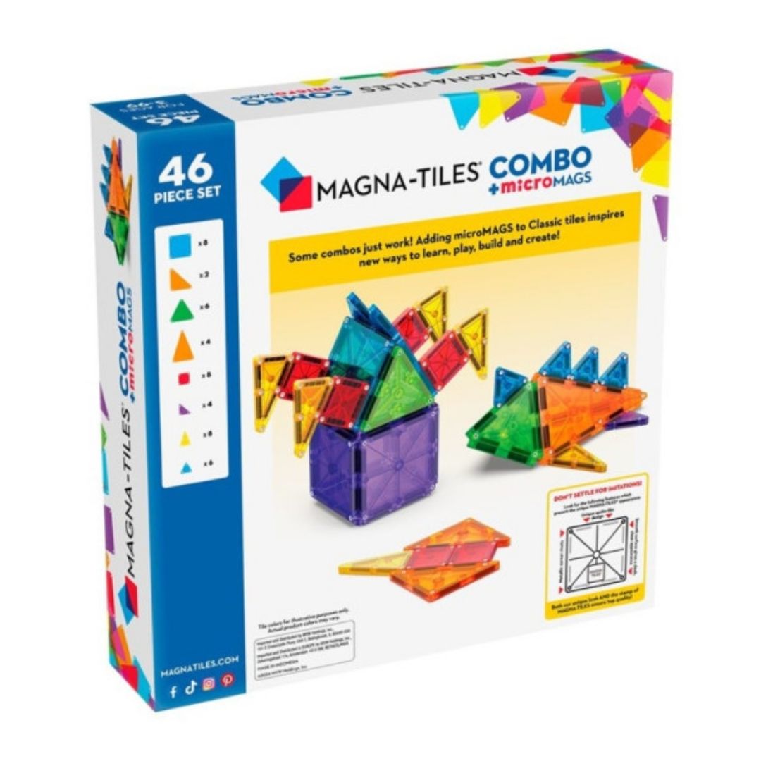 trasera nueva combinación de fichas MAGNA-T 46pc. COMBO + microMAGS. Crea construcciones únicas y sorprendentes al combinar las fichas clásicas con las fichas microMAGS
