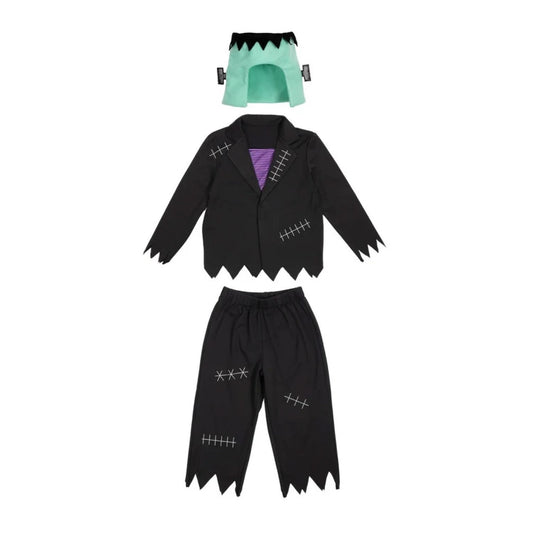 Compra el disfraz Monster Mash de Great Pretenders estilo Frankenstein. Set de camiseta, pantalón y diadema con costuras que brillan en la oscuridad.
