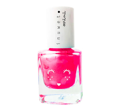 esmaltes Inuwet Mini! ¡de forma segura sin tóxicos y con base agua! ¡El color ROSA NEÓN además huele a CHICLE!