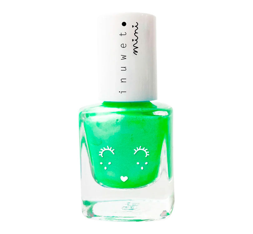 esmaltes Inuwet Mini! ¡de forma segura sin tóxicos y con base agua! ¡El color VERDE NEÓN además huele a SANDÍA!