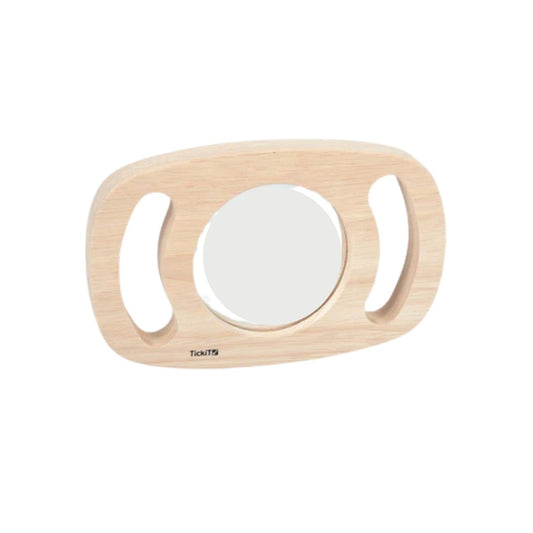 Espejo Plano de Sostenida Fácil – Marco de madera FSC 🌿
Edad recomendada: +12 meses
Dimensiones: 18,5 x 12 x 2 cm (diámetro del espejo: 8 cm)
Incluye: 1 panel de madera con espejo acrílico