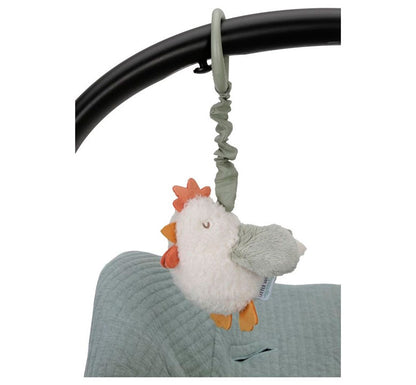 Silla del coche con Tira de la cuerda y agita esta bonita gallina de la colección Little Farm de Little Dutch. Con una anilla que permite el enganche del juguete al carrito, la sillita del coche o a la cuna, enseguida tu bebé empezará agitarla, las risas están garantizadas.