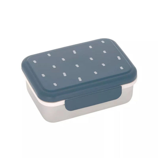 la fiambrera Happy Prints Blue es la aliada perfecta para llevar comidas saludables y bien organizadas al cole, al parque o de excursión. Su diseño en acero inoxidable 100% la hace resistente, duradera y segura para el uso diario