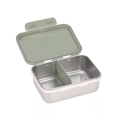 la fiambrera Happy Prints Olive&nbsp;es la aliada perfecta para llevar comidas saludables y bien organizadas al cole, al parque o de excursión. Su diseño en acero inoxidable 100% la hace resistente, duradera y segura para el uso diario