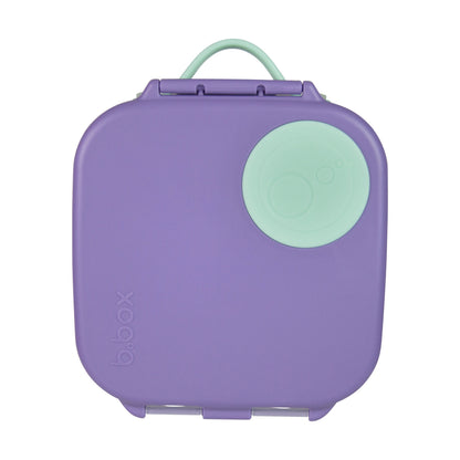 Fiambrera infantil mediana Mini Lunchbox Lilac Pop. Tupper hermético para niños con espacio para fruta entera, libre de BPA y apto para lavavajillas. Ideal para el cole.