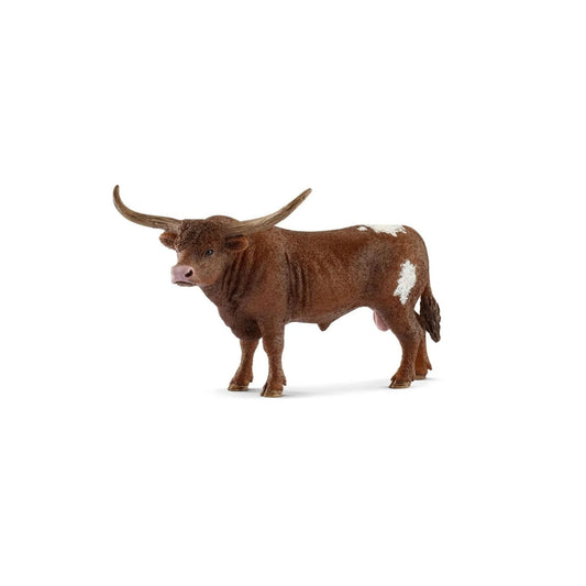 Compra la figura del Toro tejano Longhorn de Schleich®, famosa por sus cuernos realistas y gran detalle. Ideal para niños de 3 a 8 años. ¡Fomenta el juego creativo hoy!

Toro tejano Longhorn Edad recomendada 3-8 Dimensiones 13,9 x 8,4 x 8,8cm Descripción El toro tejano Longhorn es el que tiene los cuernos más largos de todo el ganado. Los cuernos les empiezan a aparecer con tan solo tres semanas de vida. Les crecen los cuernos hacia los lados de la cabeza y tienen las puntas ligeramente retorcidas. Cuando e