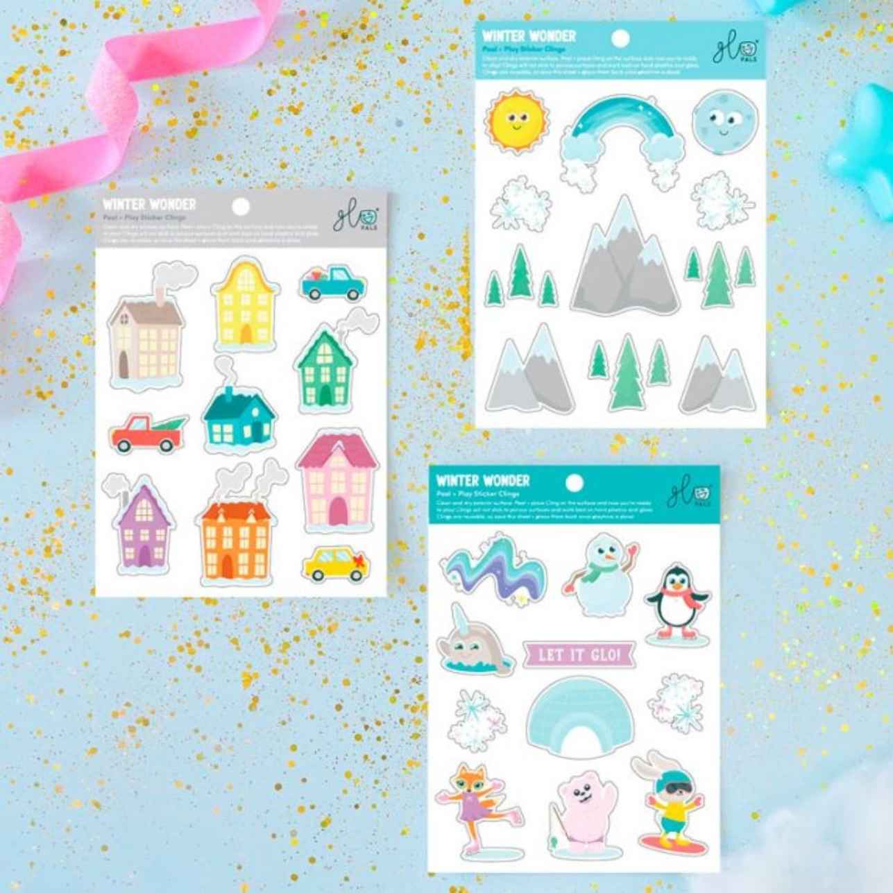 Glo Pals – Kit Jarra Sensorial de Invierno con Luces y Pegatinas ❄️
¡Una bola de nieve mágica que tú creas con tus propias manos!

Incluye jarra blanca con sistema de luces que se activa al añadir agua 💧

2 packs de relleno con temática invernal: confetti, bastones de caramelo, estrellitas y más 🎄

3 hojas de pegatinas reutilizables: casas nevadas, pingüinos, muñecos de nieve, montañas... ⛄

Solo necesitas agua del grifo para empezar la magia 🪄