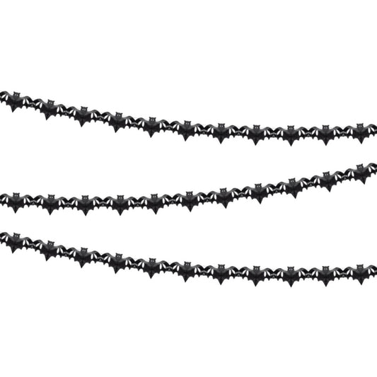 Material: Papel de seda
Color: Negro
Longitud: 4 metros
Ideal para: Decoraciones de Halloween, fiestas temáticas, escaparates o eventos escolares