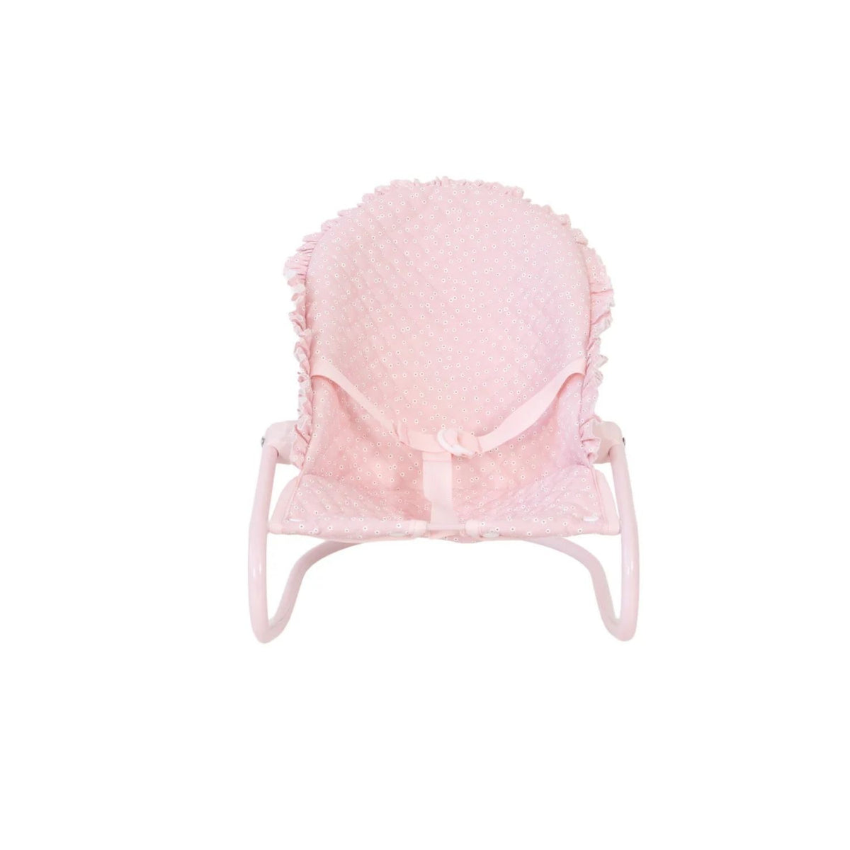 Hamaca plegable para muñecas de hasta 45 cm. Estructura 100% metal, ligera, desenfundable y con elegante diseño festoneado. ¡El rincón de relax para sus muñecos!