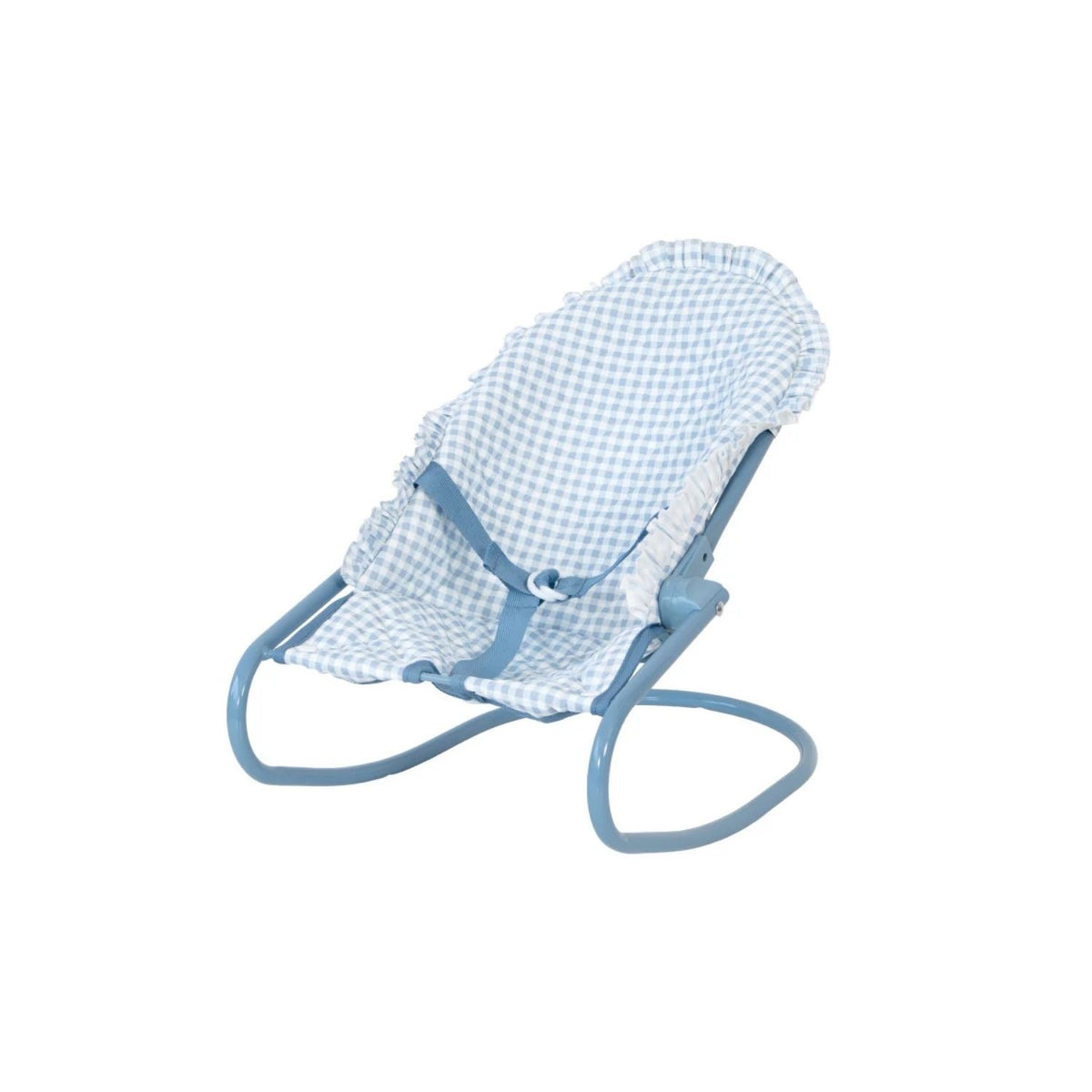 Hamaca plegable para muñecas de hasta 45 cm. Estructura 100% metal, ligera, desenfundable y con elegante diseño festoneado. ¡El rincón de relax para sus muñecos!