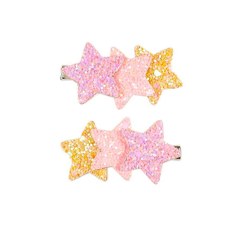 Este set contiene dos pinzas para el pelo, bellamente adornadas con estrellas brillantes. .