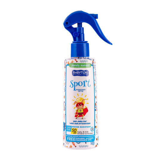 Protector solar en spray natural y resistente al agua para bebés y niños SPF 50 (200 ml). Protección solar mineral con óxido de zinc para pieles sensibles. ¡Compra el tuyo en www.manodesantaoficial.es y asegura un verano divertido y protegido!