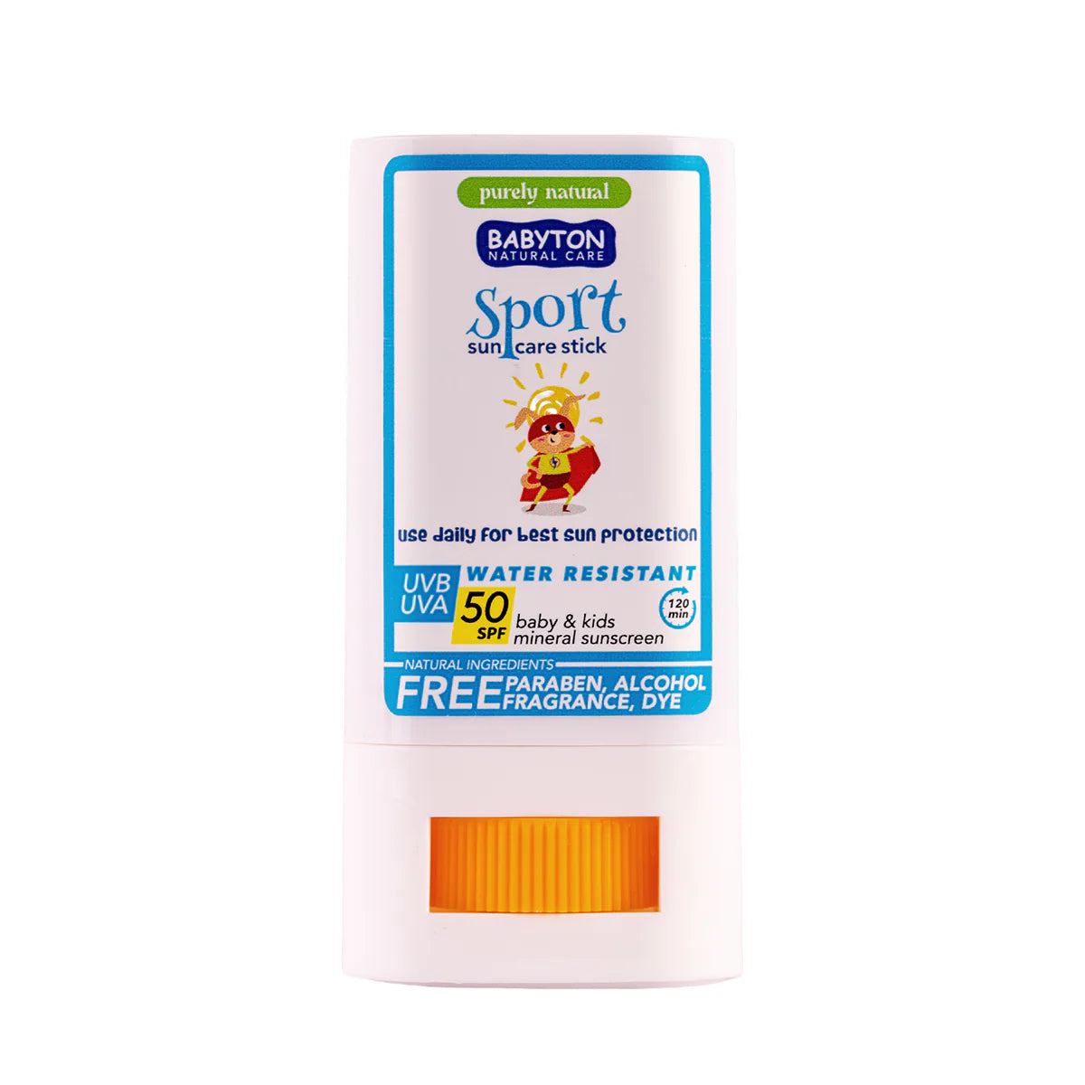 Protector solar en barra natural e impermeable Babyton para bebés y niños pequeños FPS 50 (20 g). Protección solar facial mineral con óxido de zinc, karité y coco para pieles sensibles. ¡Consíguelo en www.manodesantaoficial.es y protege su carita este verano!