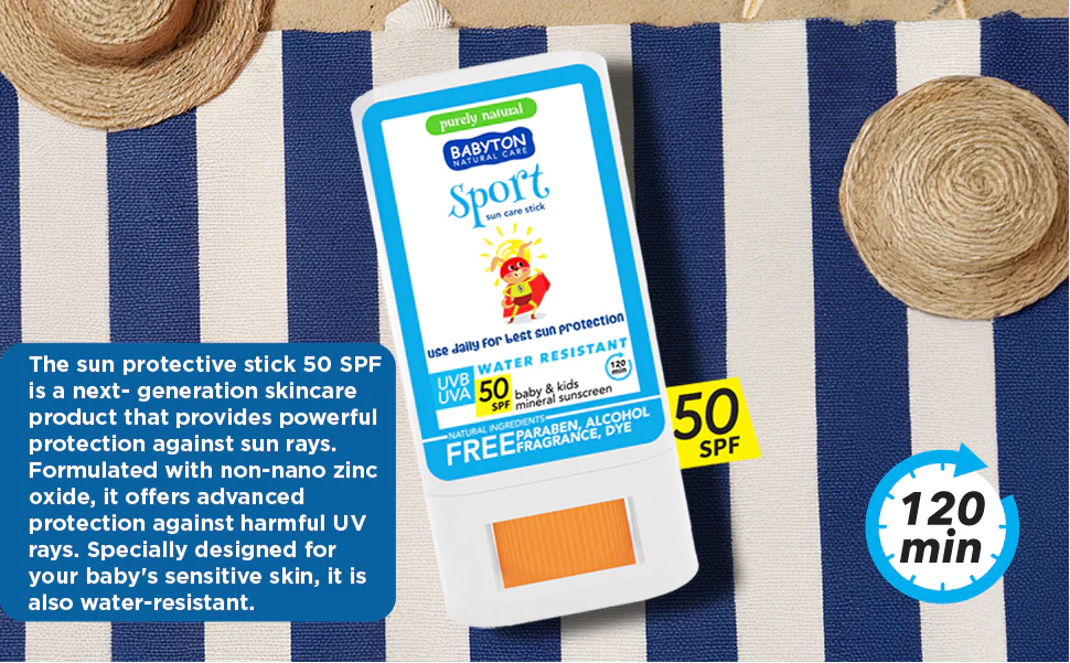 Protector solar en barra natural e impermeable Babyton para bebés y niños pequeños FPS 50 (20 g). Protección solar facial mineral con óxido de zinc, karité y coco para pieles sensibles. ¡Consíguelo en www.manodesantaoficial.es y protege su carita este verano!