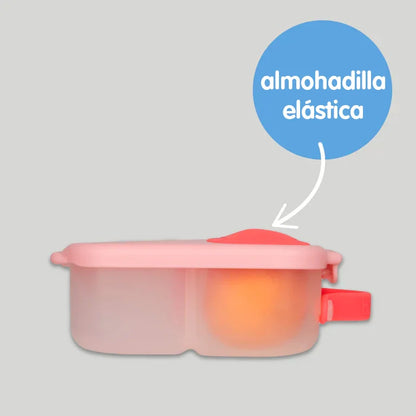 Fiambrera infantil mediana Mini Lunchbox Lilac Pop. Tupper hermético para niños con espacio para fruta entera, libre de BPA y apto para lavavajillas. Ideal para el cole.