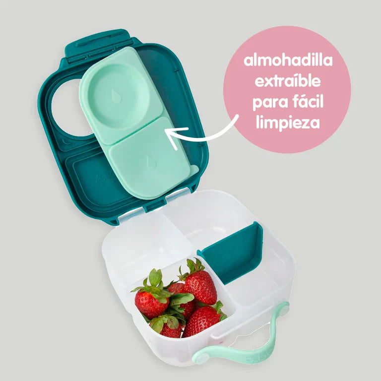 Fiambrera infantil mediana Mini Lunchbox Lilac Pop. Tupper hermético para niños con espacio para fruta entera, libre de BPA y apto para lavavajillas. Ideal para el cole.