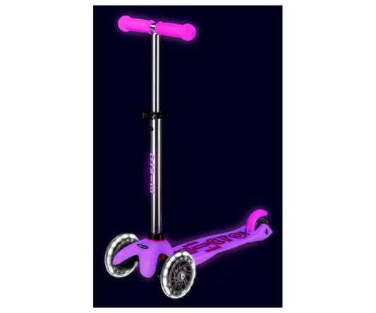 Patinete Mini deluxe LED Brilla en la oscuridad Rosa