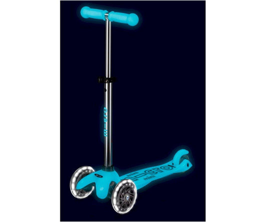 Patinete Mini deluxe LED Brilla en la oscuridad Azul