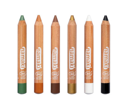 Pack de 6 Lápices de Maquillaje Munido salvaje – Namaki

Edad recomendada: A partir de 3 años
Medidas: 1,5 x 8 x 13 cm
Contenido: 6 lápices (vende, marrón , amartillo, nesto, dorado y blanco)