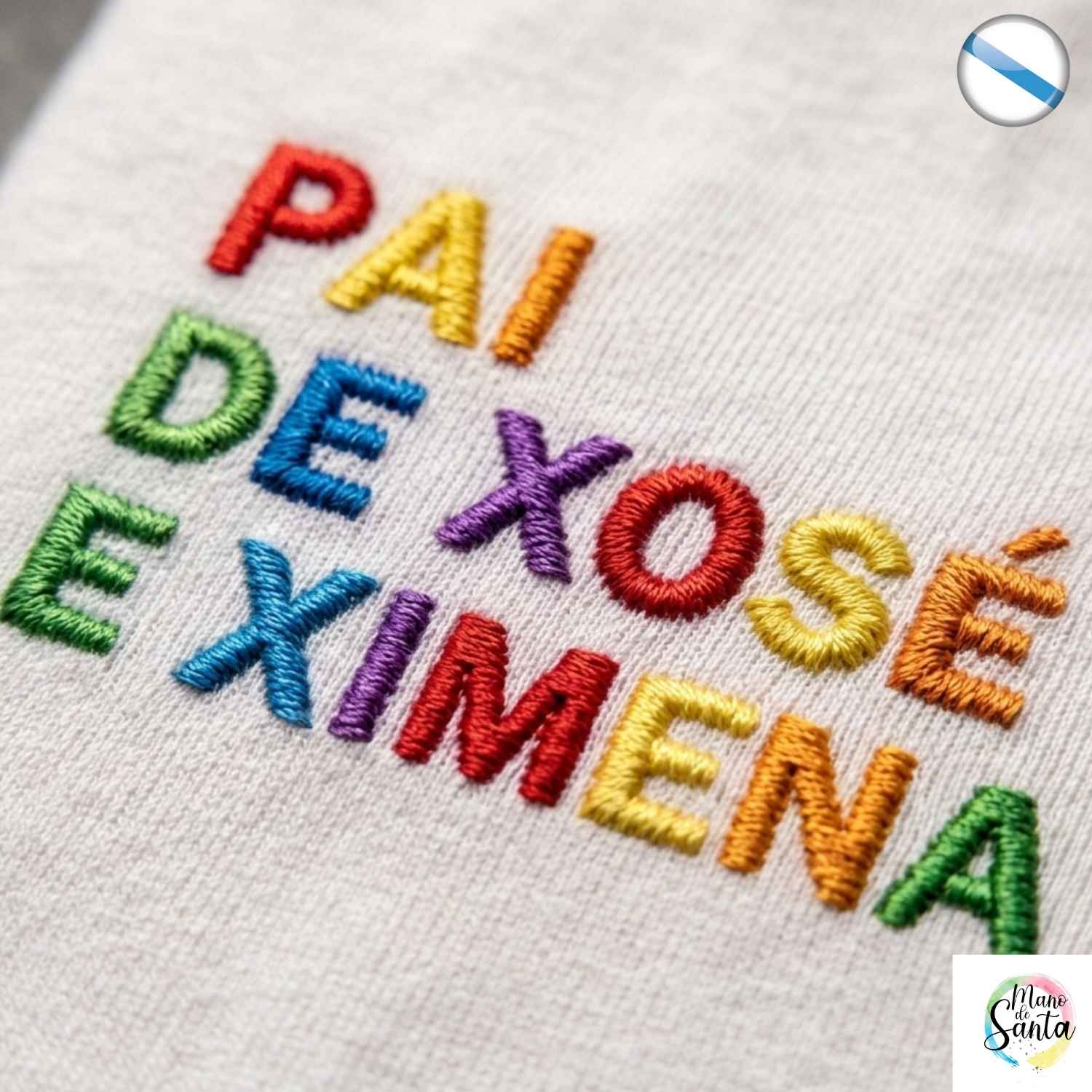 Camiseta Personalizada para Pai EN GALEGO – El Regalo Perfecto con Bordado Único ✨

🧵 Bordado de Alta Gama: Personalización "Pai de (Nombre/s de los peques)" con relieve y acabado multicolor premium. Los colores de las letras son ALEATORIOS en la gama ARCOIRIS (Colores brillantes: verde, naranja, azul, rojo, morado, amarillo, gris...) es siempre en MAYÚSCULAS.