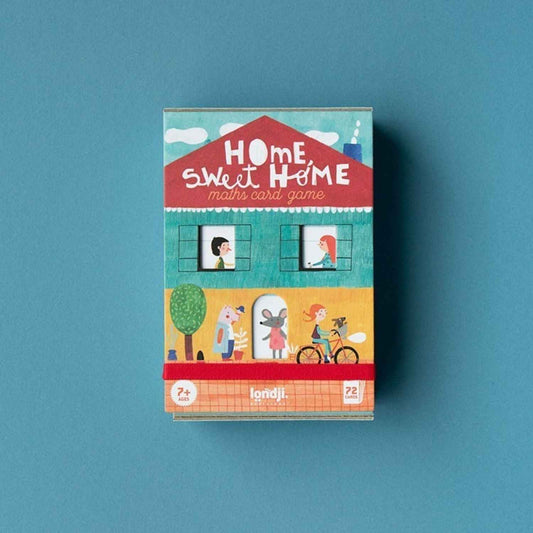 Descubre Card Game - HOME, SWEET HOME!, el juego de cartas de cálculo mental para construir casas a partir de 7 años. Fabricado en Barcelona con papel FSC.