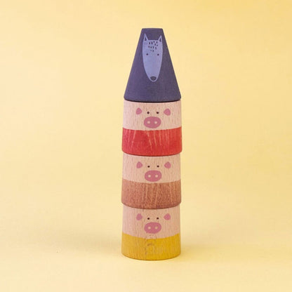 Compra el juego de madera My Three Little Pigs de Londji para niños desde 2 años. Madera de haya PEFC, tintes al agua y fabricación local en Barcelona.